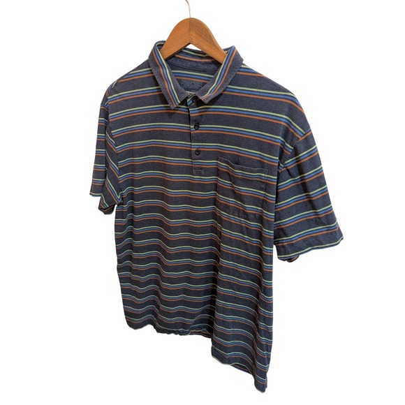 Patagonia Other - Patagonia Men's XL‎ Organic Cotton Striped Pocket Polo Shirt  Blue